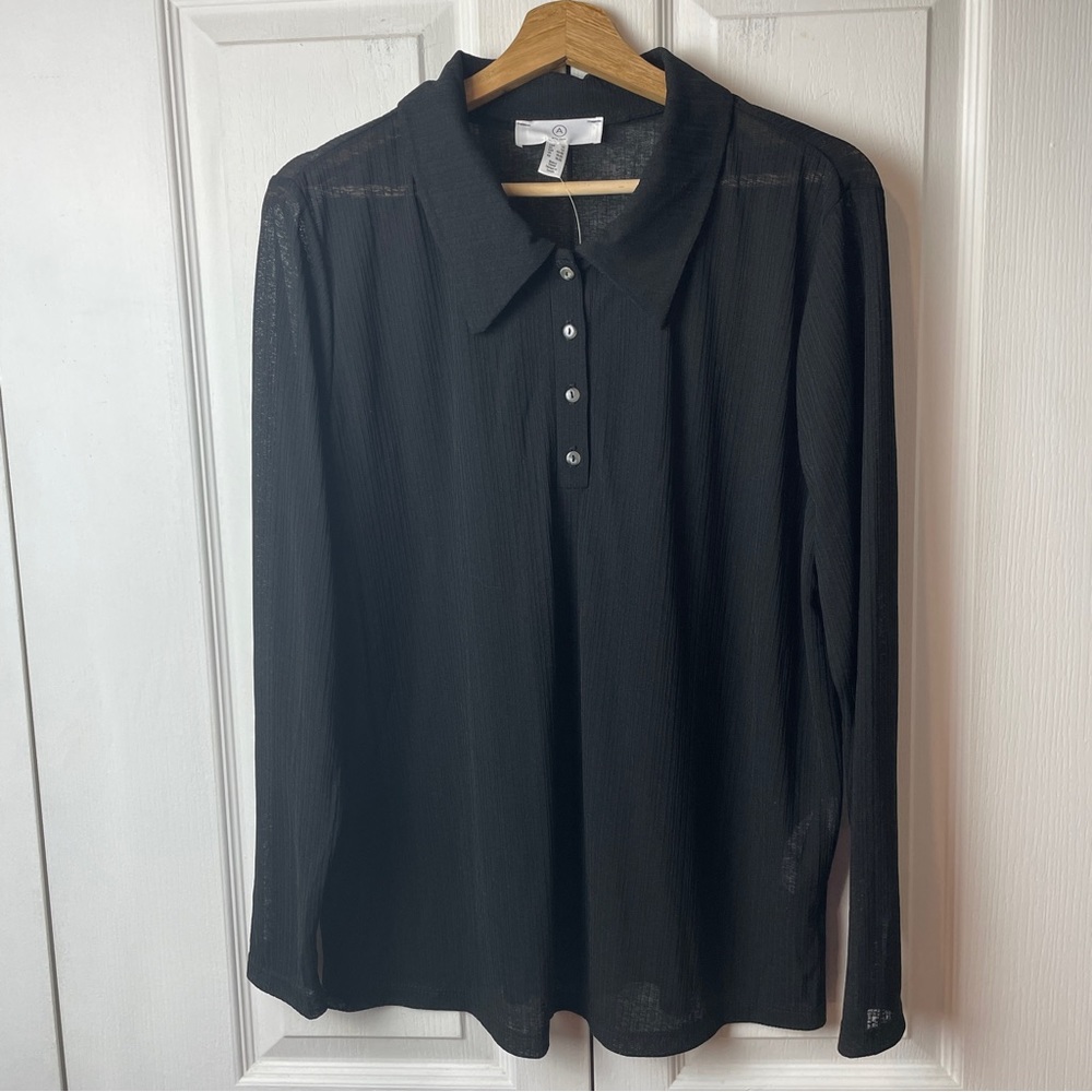 Sheer Lightweight Long Sleeved Top 1X NWT